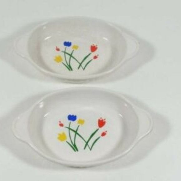 Vintage Interpur Japan Stylized Tulip Individual Casserole/Au Gratin Dish - Picture 1 of 4